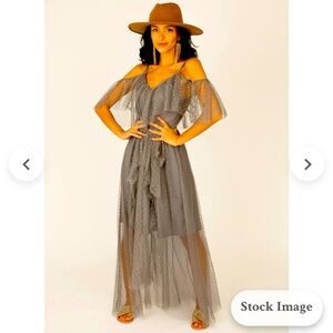 Joyfolie Mia Joy Lauryn Gray Dress NWT Women’s Small BOHO